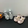 Zapatos de Princesa para Niñas 2026 Nuevo Modelo Sandalias Brillantes de Colores con Lentejuelas y Lazo Estilo Coreano Casual de Moda Zapatos para Niños
