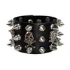 Pulseira Punk Não-Mainstream Transfronteiriça Europeia e Americana Hip-Hop Performance Pulseira de Couro Cabeça de Fantasma Presente de Feriado para Casal Pulseira de Pulso