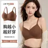 Otoño e Invierno Rayas Cepilladas 10A Antibacteriano Sin Costuras Expansión Exterior Ropa Interior Push-Up Pecho Pequeño Soporte Suave Copa Fija Sujetador