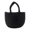 Nueva colección Otoño/Invierno 2026: Bolso de mano minimalista de color liso para mujer, bolso tote pequeño, adecuado para el trabajo y los desplazamientos, bolso acolchado de algodón estilo coreano
