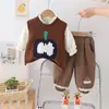Conjunto de Primavera y Otoño para Niñas Chaleco de Moda Suéter Conjunto de Tres Piezas Moda Linda Moderna Ropa para Bebés Niñas Niños Venta al por Mayor