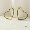 Aretes Verano de Alta Gama Huecos Amor Aretes Europeos y Americanos Simples Aretes de Diamantes en Forma de Corazón Argolla para la Oreja de Lujo Ligero para Mujer