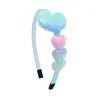 Diadema de Colores Nuevos Personalizados Transfronterizos Corazón Estrella Arcoíris Degradado Diadema de Corazón Melocotón Accesorios para el Cabello de Fiesta Infantil Pasador