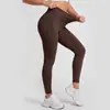 Pantalones de yoga ajustados Juyi Tang línea T color melocotón de cintura alta levantacola elásticos color nude para mujer para correr, fitness, deportes