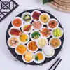 Chaveiro de Prato de Comida Simulada Pvc Miniatura Prato de Comida Simulado Cozinhar Brinquedo de Faz de Conta Restaurante Pequeno Presente