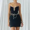 Cadena de cintura de metal elegante transfronteriza, accesorio para mujer, nueva cadena corporal de moda para chicas sexys, cadena de cinturón para vestido