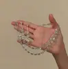 Collar de Cadena para Clavícula Estilo Palacio Retro con Flor Hueca de Pedrería, Borla de Gota de Agua, Conjunto de Accesorios de Moda de Lujo Nicho