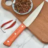 Cuchillo deshuesador engrosado, Cuchillo para sacrificio de ovejas de acero inoxidable, Cuchillo de corte y división de carne con mango de madera, Cuchillo de carnicero para matar cerdos