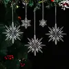 Decorações festivas, enfeites de Natal, pingentes em formato de floco de neve e estrela de acrílico com textura de cristal, fornecimento para e-commerce transfronteiriço, personalizável