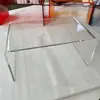 Janela de Canto de Quarto Mesa Pequena Transparente Mesa de Desktop para Casa Mesa de Maquiagem Acrílico Vidro Temperado Anti Normcore Mesa de Centro Simples