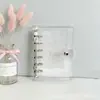 Caderno de folhas soltas transparente A5A6A7 com fecho único capa macia de PVC espessado com glitter colorido de estrelas e areia líquida para estudantes