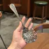 Colher Concha Martelada em Aço Inoxidável, Colher Pública de Luxo Leve, Colher Grande para Sopa de Restaurante, Colher de Servir Self-Service de Hotel, Colher de Servir