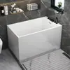 Bañera Pequeña para Apartamento Acrílico Red Social Japonesa Bañera Pequeña con Herrajes Remojo Profundo Sentado Bañera Acrílica