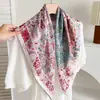 Lenço quadrado étnico de 70% algodão e linho, lenço de pescoço feminino estilo coreano, lenço de cabeça fino, lenço de veludo