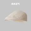 Gorra de Algodón y Lino de Color Sólido para Verano para Hombres y Mujeres, Gorra de Artista Estilo Británico Retro, Gorra de Periodista Artística Estilo Japonés, Gorra de Pico