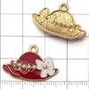 Bolsos de aleación con gota de aceite de venta caliente transfronteriza Colgante de sombrero de lápiz labial Colgante Pulsera DIY Collar Accesorios de joyería
