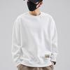 Ropa de Hombre Shanggu 2026 Primavera Nueva Sudadera Color Sólido Patrón Camiseta de Manga Larga para Hombre Sudadera Versátil de Cuello Redondo para Hombre