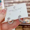 Pendientes Metálicos Geométricos de Circonita de Alto Diseño, Personalizados y Versátiles, Simples y de Moda, Pendientes de Moda de Celebridad de Internet para Mujer