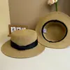 Sombrero de Paja de Ala Plana Estilo Francés con Protección Solar para Mujer, Sombrero de Sol para Vacaciones de Verano en la Playa, Sombrero Fresco de Paja con Ala Corta de Moda