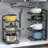 Pot Rack Armazenamento Especial Pot Storage Cozinha Prateleira de aço inoxidável Rack de armazenamento Pia inferior Multi-Layer Armário Doméstico