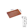 Bandeja de Madera Nueva para Sala de Estar, Bandeja de Té con Bordes Biselados, Plato Rectangular Largo de Madera para Hotel