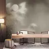 Estilo chino concepto artístico pintura a tinta Flor de Luna Estudio fondo de pantalla dormitorio pared junto a la cama tela mural de hotel B&B