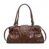 2026 Verano Nuevo Bolso de Motocicleta Retro Multi-Correa Remache Bolso Boston Estilo Chica Popular Bolso de Hombro Hebilla Metálica Bolso de Mujer