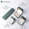 Nueva Caja de Joyería PU con Esquinas Redondeadas, Borde Dorado para Anillos Colgantes