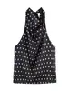 Comercio exterior transfronterizo ropa de mujer artículo popular 2026 nuevo europeo y americano sexy hombros descubiertos lunares ajuste ceñido top halter