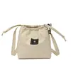 Bolsa para Mujer 2025 Estilo Coreano Simple Artística Chica Bolso de Lona Color Sólido Bolso Cubo Bolso de Hombro con Cordón Bolso de Mano Bolso Pequeño Cruzado