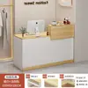 Mostrador de recepción, barra de bar, mostrador de caja, mostrador de tienda pequeño, simple y moderno para supermercados, tiendas de ropa, comercios y restaurantes