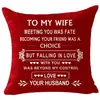 Mensagem de Amor Simples em Inglês Impressa em uma Fronha de Linho Falso, Almofada de Sofá, Travesseiro de Quarto, Presente para Irmãs, Mãe ou Casais