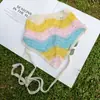 Bufanda Triangular Tejida Transfronteriza, Diadema Ondulada Colorida, Accesorios para el Cabello de Ganchillo, Bolso para Fotos de Vacaciones en el Mar de Sanya, Diadema Tejida