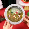Caixa de Embalagem para Lata de Biscoitos de Natal Pote de Doces Tampa Transparente Redonda Caixa de Lanches Lata Redonda Caixa de Presente