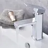 Grifo de Agua Fría y Caliente para Lavabo Estilo Comercio Exterior para Encimera de Baño, Grifo Cuadrado de Agujero Único de Ingeniería