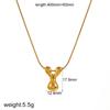 Collar de letra de acero inoxidable europeo y americano diseño de moda liso gordito chapado en oro de 18k accesorios colgante no se desvanecen