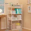 Estantería de pie para libros, Estante de almacenamiento de varios niveles móvil para libros con ruedas, Carrito pequeño, Librería de oficina
