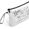 Bolsa de Lona Impresa con Cremallera de Venta Caliente Transfronteriza Gran Capacidad para Tarjeta de Identificación Pasaporte Libro Almacenamiento Conveniente Bolsa de Cosméticos para Mujer
