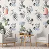 Pegatina de Pared Floral Romántica Autoadhesiva Papel Tapiz Resistente a la Humedad y al Moho Ecológico Lujo Ligero Decorativa para Pared de Dormitorio Armario Renovación