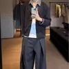 Moletom novo de outono retrô americano, estilo duas peças falsas, para homens e mulheres, com gola de lapela, estilo old money, para casais, peça externa casual