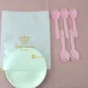 Faca garfo prato vela de bolo de aniversário prato de jantar conjunto de pratos talheres prato de papel descartável combinação de faca e garfo de plástico estampa floral