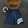 Shorts Masculino de Verão Azul Marinho Patchwork Boca de Tubarão Cleanfit Secagem Rápida para Praia Esportes ao Ar Livre Calça de Cinco Pontos