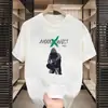 Atacado do Fabricante Comércio Exterior Verão Fita Estampa de Letras Manga Três Quartos Padrão Simples Solta Versátil Gola Redonda Meia Manga Camisa