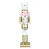 Nueva Marioneta Color Dorado 38cm Cascanueces Soldado Estilo Europeo Sencillo Decoración para Sala de Estar Navideña y de Año Nuevo