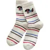 Calcetines Blancos para Mujer Invierno Terciopelo Australiano Engrosados Cálidos Versión Coreana Lindos Dibujos Animados Perrito Calcetines de Media Pantorrilla Calcetines para Dormir Venta al por Mayor