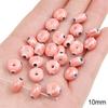 Cuentas de cerámica rosa con forma de flor de gato, hechas a mano, accesorios para pulseras y collares.
