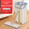 Em estoque atacado mop sem as mãos lavagem e raspagem integradas mop plano úmido e seco mop de limpeza doméstica