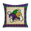 Capa de Almofada Novo Carnaval Estilo Americano Decoração de Feriado Mardi Gras Almofada de Sofá Almofada com Estampa de Desenho