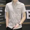 Comércio Exterior Transfronteiriço Quatro Estações Camisa Masculina Juventude Verão Xadrez Bordado Manga Curta Casual Slim-fit