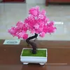 Nova Flor Artificial Pequeno Bonsai Flor Artificial Decoração de Escritório Decoração de Móveis Conjunto de Flores Artificiais Artesanato